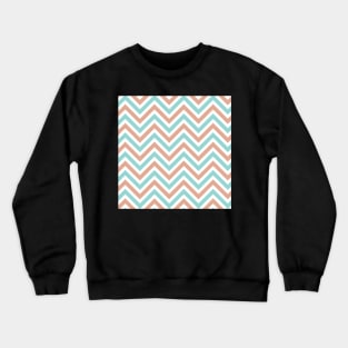 Peach Blue Chevron Multi-color Pattern Crewneck Sweatshirt